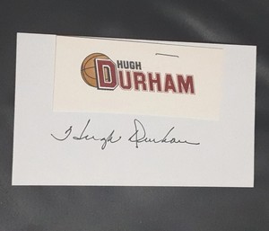 HUGH DURHAM GEORGIA FSU BASKETBALL COACH SIGNED AUTOGRAPHED INDEX CARD 3X5 E