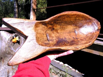 Hand carved wooden FISH shaped dough bowl 2864 - Image 1 of 4