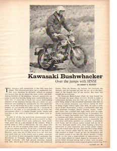 1968 KAWASAKI 175 BUSHWHACKER MOTORRAD ~ ORIGINAL 2-SEITIGER ARTIKEL / ANZEIGE - Bild 1 von 1