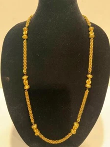 Collana catena spessa placcata in oro Chanel corda lunga - firmata in ottime condizioni - Foto 1 di 3
