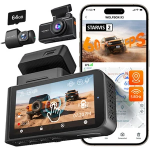 WOLFBOX X3 2.5K 1440P 60FPS WiFi Dash Camera, STARVIS 2 IMX675 with ADAS - Picture 1 of 6