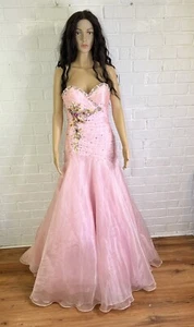Tony Bowls LeGala Y2K rosa Herzausschnitt Meerjungfrau Stil trägerloses Kleid-Größe 8 - Bild 1 von 17