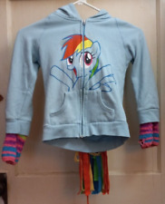 Vintage Rainbow Dash Face Kids Zip Hoodie Sweatshirt with Mane, Wings and Tail