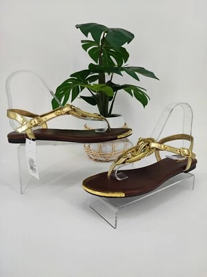Sandalias para mujer Mossimo Gabriela punta tanga doradas con joyas talla 8 EE. UU. Foto 1 de 4