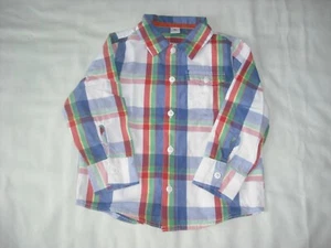 TU boys multicoloured check long sleeve shirt 3-4 years - Picture 1 of 2