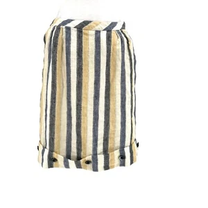 Anthropologie Edme & Esyllte 100% Linen Stripe Skirt Knee Length Lined size 8 - Picture 1 of 7