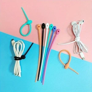 3/5/10/20pcs Silicone Reusable Bag Ties Twist Wire Fasten Cable Organizer Ties - Picture 1 of 11