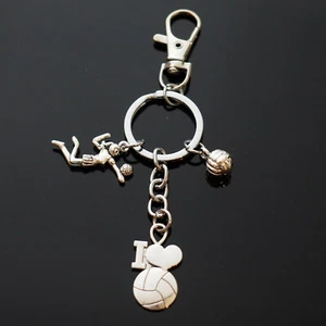 I Heart Volleyball Key Chain Clip Ball Charms Keychain Coach Player Love Gift - Picture 1 of 6