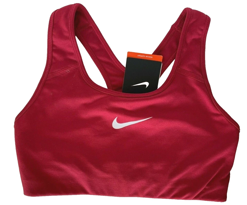 NEW NIKE [M] Women DRI-FIT Medium Support Sports Yoga Bra-Dark Red 842398-620 - Image 1 of 1