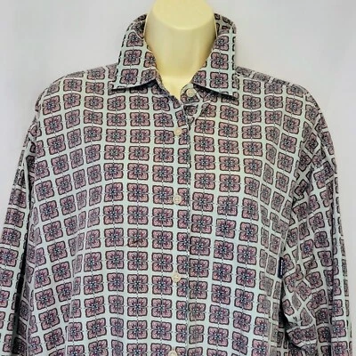 Camisa Blusa Guess Jeans De Colección Para Mujer Patrón Funky Con Botones Manga Larga Talla L Foto 1 de 4