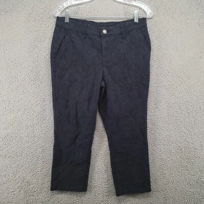 Vera Wang Simply Vera pants Women’s 6 Capri Pants Navy Blue flora - Image 1 of 4