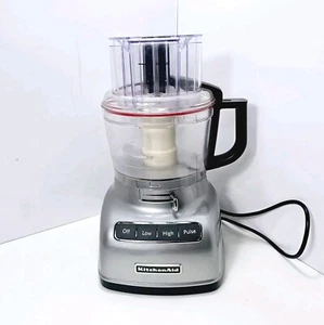 KitchenAid 9-Cup Food Processor KFP0930 W/S-Blade Silver Chopper Tested & Works - Picture 1 of 24