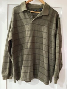 Van Heusen Studio brown plaid knit collared pullover sweater (XL) UNWORN - Picture 1 of 6