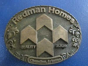 Vintage massives Messing Redman Homes Quality Award Chandler AZ. Gürtelschnalle - Bild 1 von 2