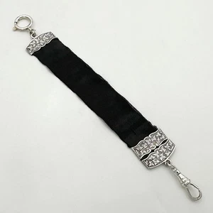 EDWARDIAN LADIES WATCH HANGER STERLING SILVER MOUNTED Birmingham 1901 J Cook - Picture 1 of 6