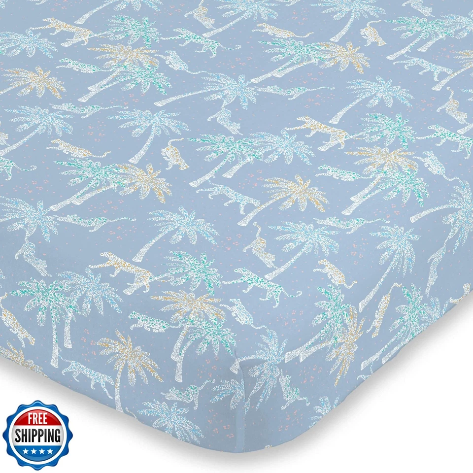 NoJo Acuarela Tropical Guepardo, Elefante, León, Azul, Blanco y Verde Super Foto 1 de 4