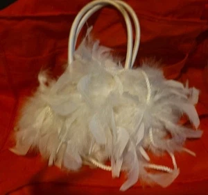 Bolso de Mano Cartera Plumas Blancas Cartera o Grapa Opción - Imagen 1 de 4