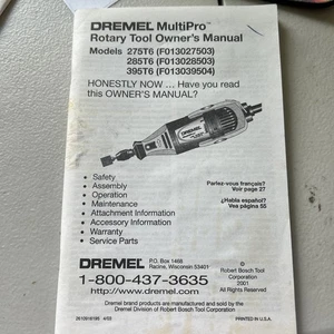 Dremel Multipro 2001 Utensile Rotante Manuale Proprietario Modelli 275T6, 285T6, 395T6 Manuale - Foto 1 di 5