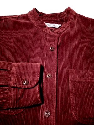 Camisa J. PETERMAN Botón Delantero 100% Algodón (S) Marrón GRUESA PANA CUELLO BANDA Foto 1 de 4