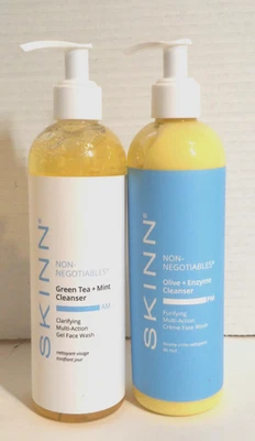 Limpiador facial limpiador SKINN té verde no negociable/menta AM y oliva/enzima PM 12 Foto 1 de 4