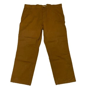 Carhartt Pants Men’s 46x32 Brown Canvas Relaxed Fit Rugged Flex 103279-211 - Picture 1 of 9