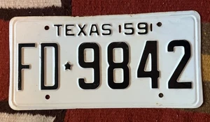 **RARE** 1959 TEXAS LICENSE PLATE ( FD*9842 ) - Picture 1 of 5