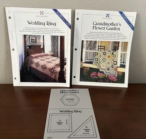 Lot Of 2 Quilt Pattern Sample Cards Wedding Ring And Grandmother’s Flower Garden - Picture 1 of 9