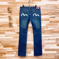 *** ◆◇Evisu Rare Vintage Navy seagull print Denim Jeans Mens Sz L ◇◆***