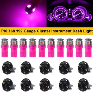 10Pcs Pink Purple LED T10 Instrument Cluster Dash Light W/ Lock Socket Bulbs - Bild 1 von 11