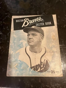 1946 Boston Braves Autographed Sketch Book - Spahn/Herman/Mort Cooper/ To Tommy - Picture 1 of 12