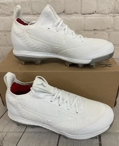 Mizuno 320655 Dominant Knit Women's Metal Softball Cleats White Silver US 7 - Picture 1 of 15