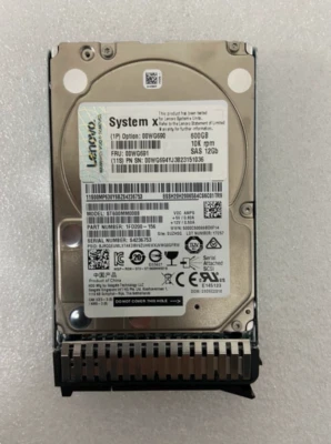 00WG690 00WG691 IBM LENOVO 600GB SAS 10K 12GBPS 2.5" G3HS X3650M5 Hard Drive - Image 1 of 2