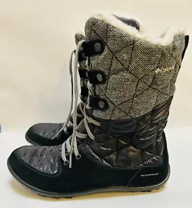 Columbia Boots Women’s US 10 Summit Quilted Waterproof Black & Gray Winter Tall - Picture 1 of 12