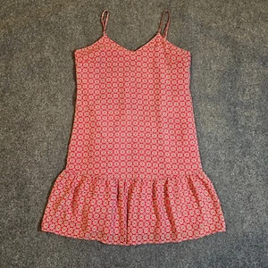 J Crew Dress Womens 14 Orange Drop Waist Sleeveless V Neck Lined Sheath Casual - Picture 1 of 9