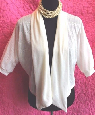 Suéter BELLE DU JOUR Marfil Fino Encogido de hombros Talla S Dolman Manga 3/4 Mangas Chal Cuello Elegante  Foto 1 de 4