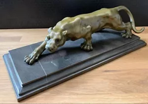 Bronzefigur Panther Raubkatze Puma Skulptur Jaguar Figur Statue Tierfigur Bronze - Bild 1 von 6