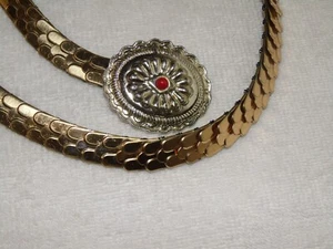 Vintage Stretch Belt Gold Disco - Picture 1 of 9