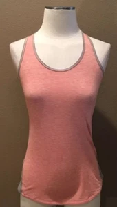 Lucy Athletic S/P Sporty Racer Back Tank Top Light Orange & Gray - Picture 1 of 8