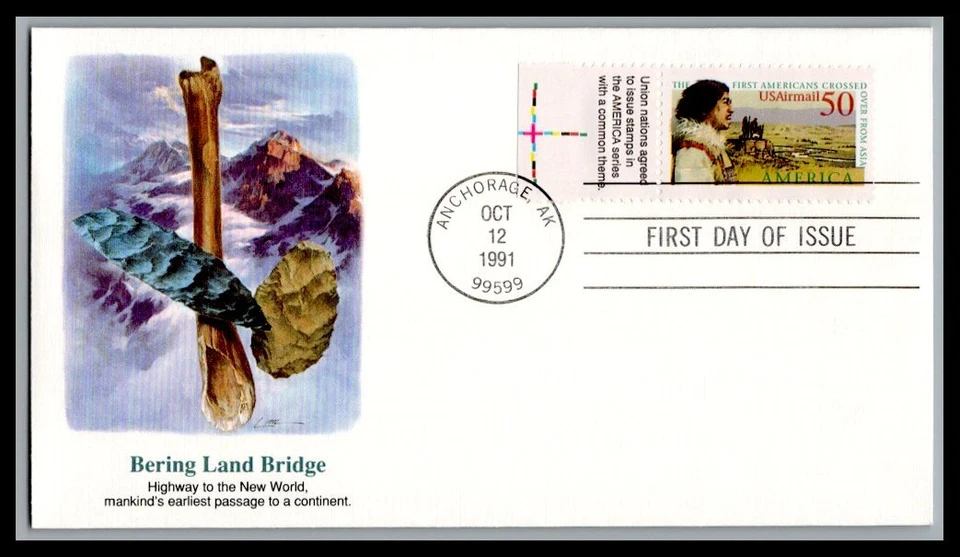 US FDC # C131 50c Bearing Strait Fleetwood  Label 2 1991, 9p1063 - Image 1 of 1