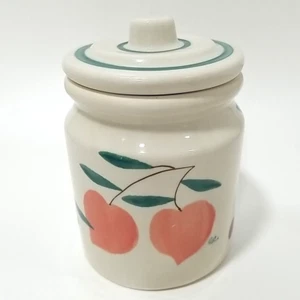 Bote de ensalada de frutas de cerámica Hartstone de colección años 80 pintado a mano artista inicial 6,5 " - Imagen 1 de 13