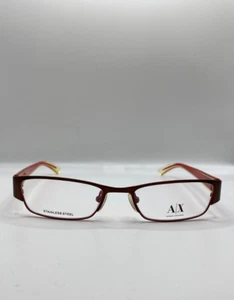 ARMANI EXCHANGE AX227 0YPA BROWN MATTE RED EYEGLASSES STAINLESS FRAME 50-17-135 - Picture 1 of 5