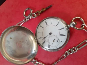 Rare Antique Perret Locle 52mm Working Silver Pocket Watch _421 - Picture 1 of 13