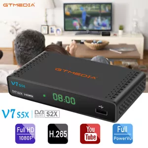 Receptor de TV vía satélite DVB-S2/S2X HD receptor de satélite con función de grabación USB WLAN - Imagen 1 de 12