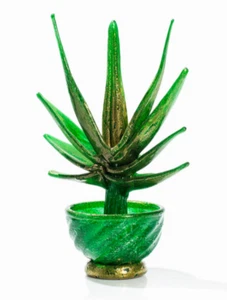 Seltene 1930er Napoleon Martinuzzi ""Pianta Grassa"" in Pulegosoglas und Blattgold - Bild 1 von 11