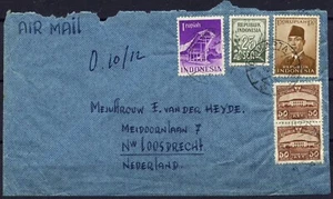 Cubierta de correo aéreo de Indonesia, 1954. Yakarta a Nw Loosdrecht. - Imagen 1 de 2