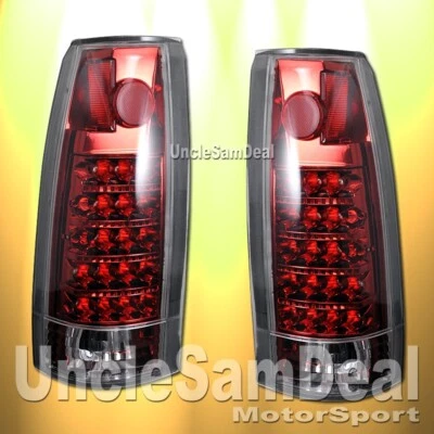 FOR CHEVY C/K TAHOE SUBURBAN YUKON RED CHROME LED TAIL LIGHT DIRECT FIT PAIR - Image 1 of 2