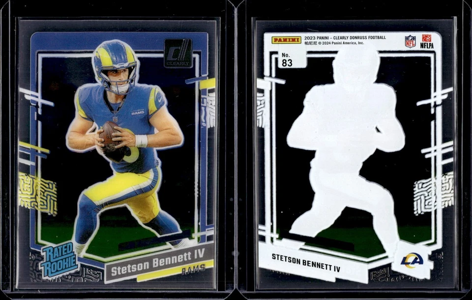 2023 Panini Clearly Donruss Football Rated Rookie Clear #83 Stetson Bennett IV - Image 1 of 1