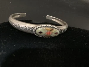 ✨Carolyn Pollack Relios Signed Inlay Cuff Bracelet Multi Stones Spiny Oyster - Picture 1 of 12