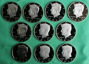 2010 through 2019 S Proof Kennedy Half Dollar 10 Coin Lot ten 50 Cent JFK 50c - Picture 1 of 11