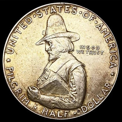 1920 pilgrim commemorative half dollar - Image 1 of 2